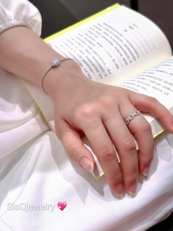 S925 Sterling Silver Minimalist Classic Openwork Solid Chain Ring - Image 5