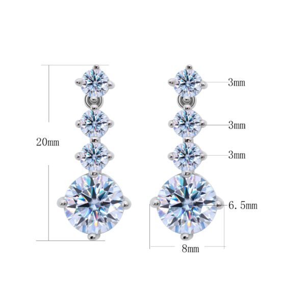 S925 Sterling Silver Moissanite "Beating Heart" Circular Earrings for Women - Image 4