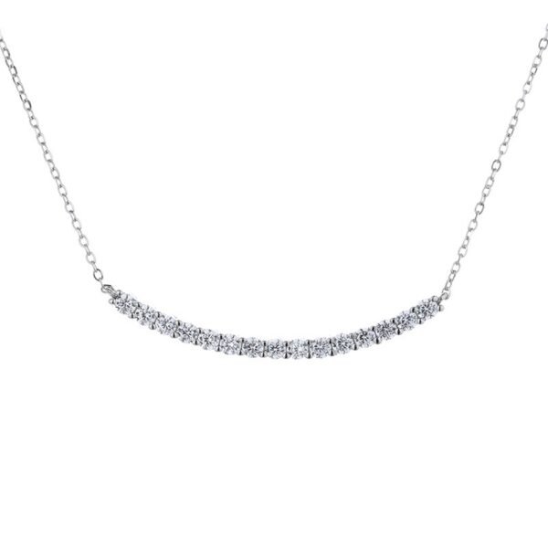 S925 Sterling Silver Minimalist Smiley Pendant Moissanite Necklace for Women - Image 5