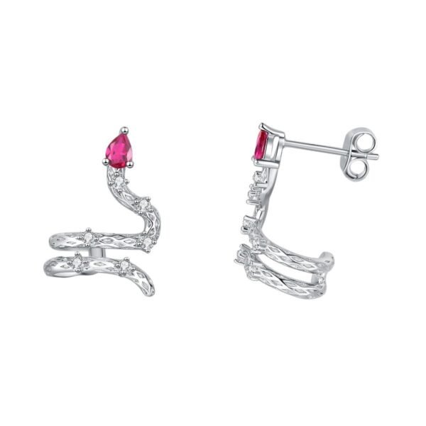 New S925 Sterling Silver Teardrop Serpent Stud Earrings | Trendy & Versatile Snake Design - Image 5