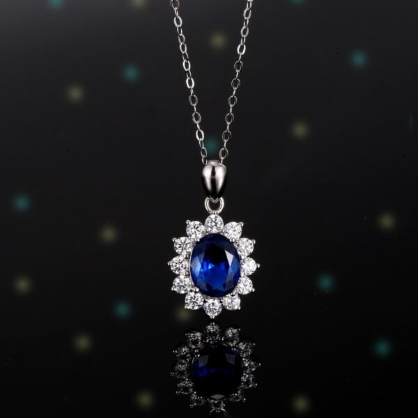 S925 Sterling Silver Jewelry Set: Moissanite & Emerald Necklace, Sunflower Earrings, Open Ring - Image 5