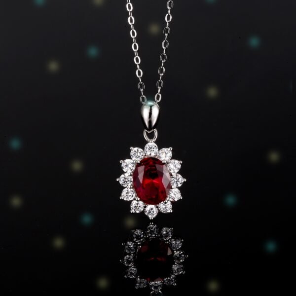 S925 Sterling Silver Jewelry Set: Moissanite & Emerald Necklace, Sunflower Earrings, Open Ring - Image 10